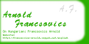 arnold francsovics business card